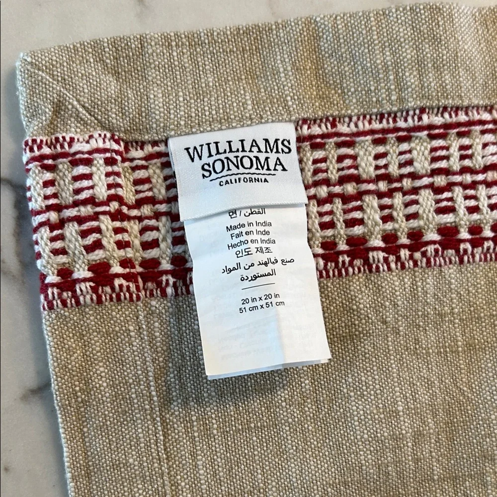 Williams Sonoma Linen with Red Detailing